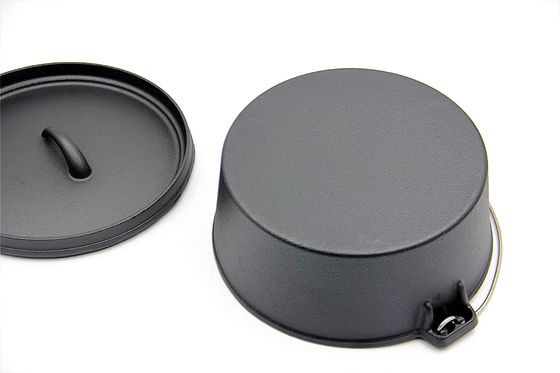 Cocotte en terre de fonte émaux par pot néerlandais de fonte d'OEM pour le camping