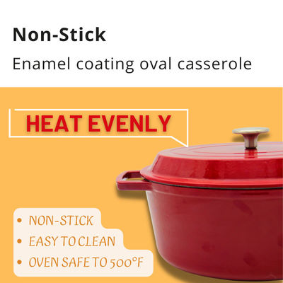 Émaillez le fer les poignées 4.5L/6.8L deux de Stew Pot pour la vaisselle de cuisine