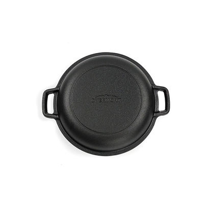 four néerlandais 2 de fonte de la cocotte en terre 4.8L de fonte de 26cm dans 1 poignée facile