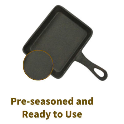 Le gril carré de fonte grillent la casserole pré chevronnée 17.3*10.5*2.2cm de poêle de gril