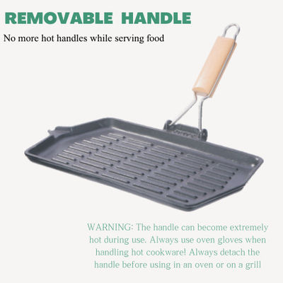 le gril de la fonte 13.8inch grillent non le gril Pan For Camping de bâton