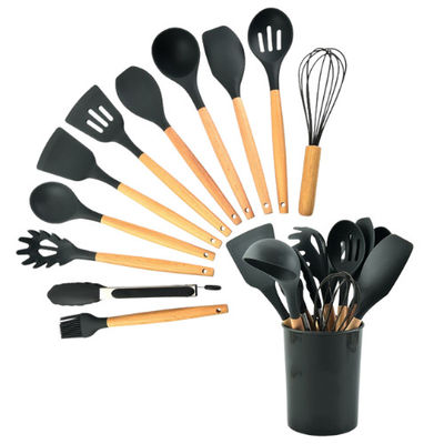 Ustensile antiadhésif d'accessoires de Cookware de cuisine réglé avec la longue poignée