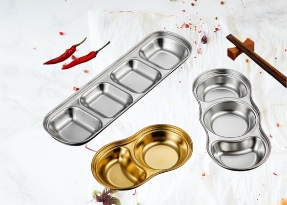 Salsa d'assaisonnement divisée Plateau de trempage en acier inoxydable OEM &amp; ODM Pour le restaurant à domicile