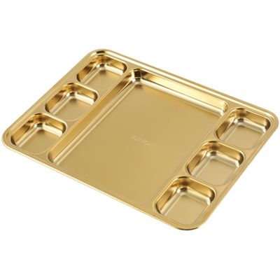 Plateaux en acier inoxydable rectangulaires divisés pour le dîner
