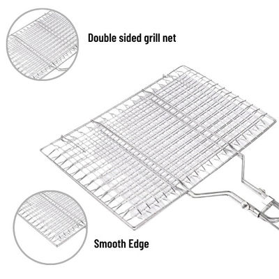 Camping multi du but 50cm faisant cuire le filet de gril de barbecue d'acier inoxydable d'ensemble