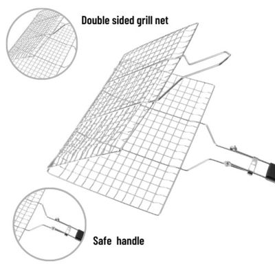 Gril multi 30cm rectangulaires nets de barbecue d'acier inoxydable de but
