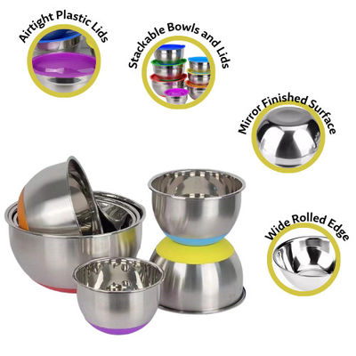 Le Cookware poli d'acier inoxydable place l'acier inoxydable résistant de saladier de rouille