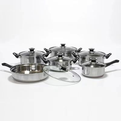 Non pot de Cookware d'acier inoxydable de bâton 6 morceaux de catégorie comestible d'ensembles aucune déformation
