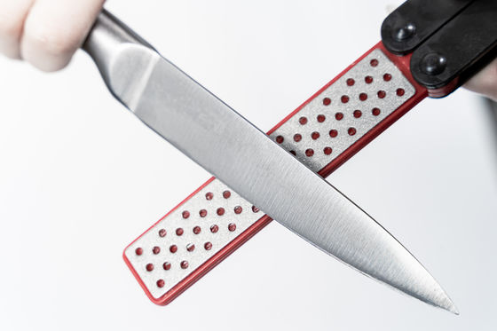 Double couteau dégrossi Whetstone pliant Diamond Sharpener Polish Camping