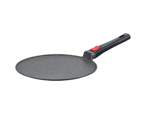 Grand plat profond Aluminumpot 28cm avec le noir en verre de couvercle