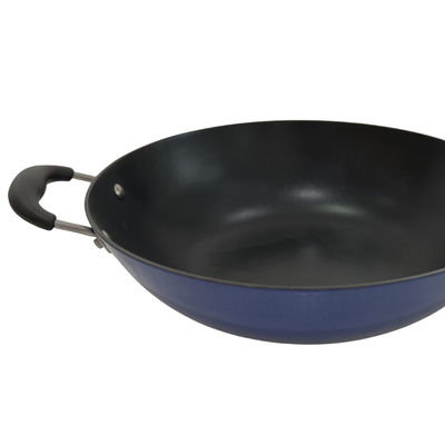 Wok chinois de poêle de la meilleure qualité de la fonte 13Inch avec le couvercle et non le bâton de verre trempé