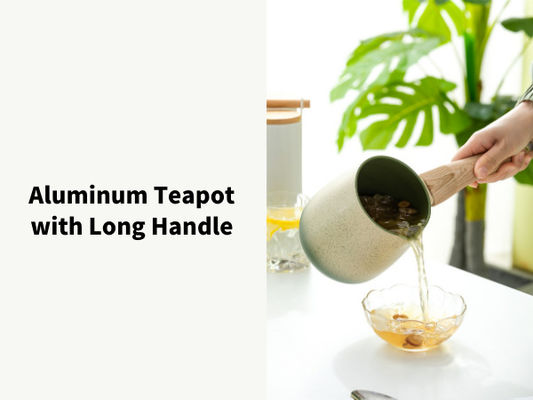 Bâton en aluminium prêt de théière d'induction non avec la poignée détachable et le couvercle en verre