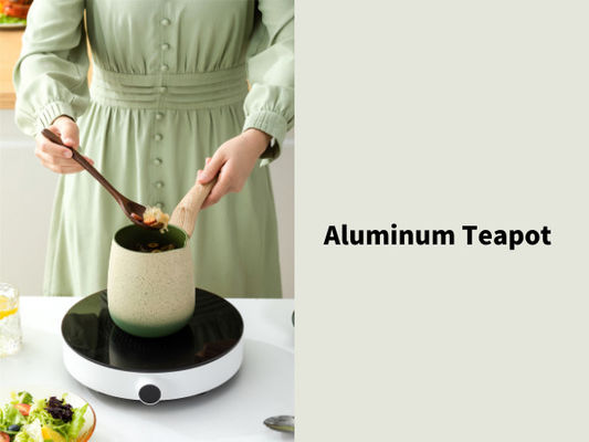 Bâton en aluminium prêt de théière d'induction non avec la poignée détachable et le couvercle en verre