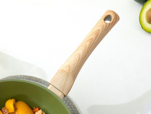 Poignée résistante à la chaleur de Pan With Flat Bottom And du wok 12Inch chinois souple