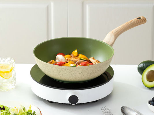 Wok en aluminium de la meilleure qualité Pan With Durable Loop Handles