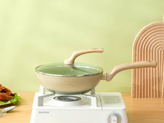 Wok en aluminium de la meilleure qualité Pan With Durable Loop Handles
