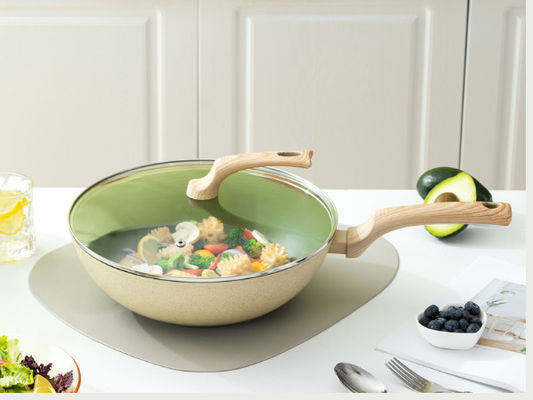 Wok en aluminium de la meilleure qualité Pan With Durable Loop Handles
