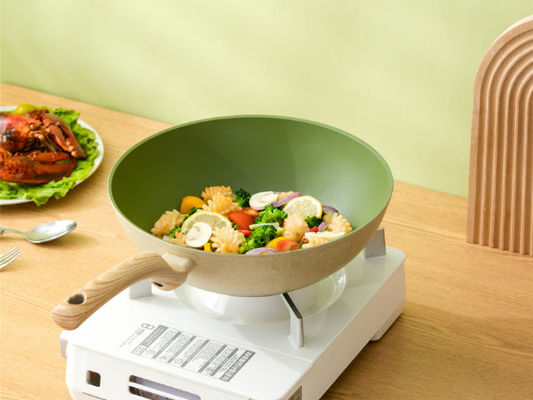 Wok en aluminium de la meilleure qualité Pan With Durable Loop Handles