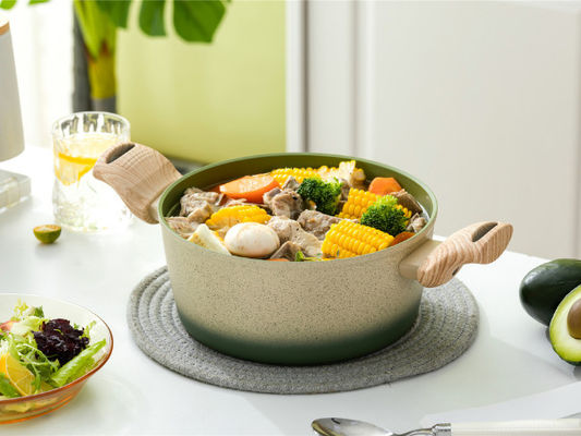 Cocotte en terre en aluminium résistante avec non l'intérieur de bâton