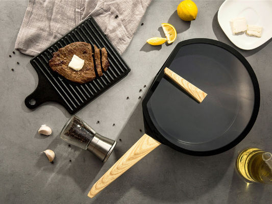 Cookware 11Inch en aluminium faisant frire la base en acier de Pan Heavy Duty With Stainless