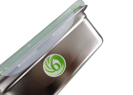 Contenant en acier inoxydable réutilisable avec couvercle en plastique transparent de 18 cm