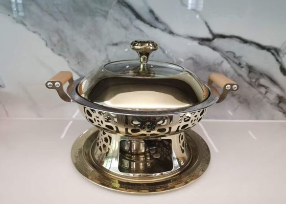 Résistant à la chaleur en bois rond de plat de friction d'acier inoxydable de poignée pour des biens de ruban