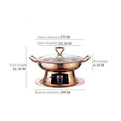 ensemble de buffet de plat de friction d'acier inoxydable de 26cm