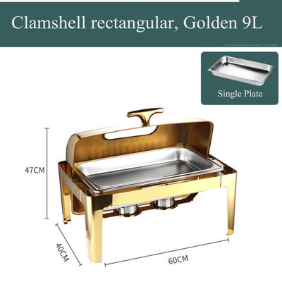 Rectangle de chauffage de Flip Soup Stove Hotel Breakfast de fourneau d'acier inoxydable de buffet plein