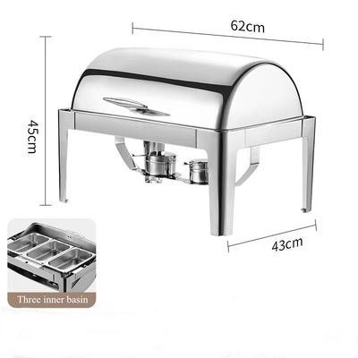 conteneur de chauffage de nourriture de restaurant d'hôtel de fourneau d'alcool de buffet d'acier inoxydable de 64*50*31cm