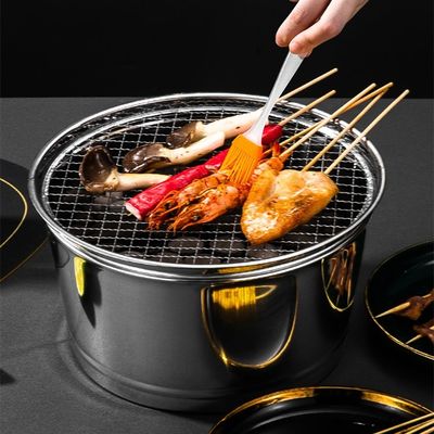 Poêle à gril à BBQ portable en acier inoxydable 29 cm pour le camping