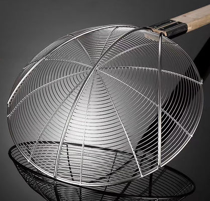 Filtre à cuillère domestique en acier inoxydable 201 avec poignée en bois