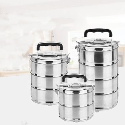 Boîte à repas multifonctionnelle en acier inoxydable avec compartiments et couches multiples