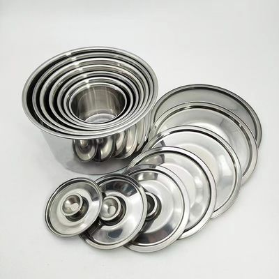 Contenant rond en acier inoxydable pour sauce avec couvercle