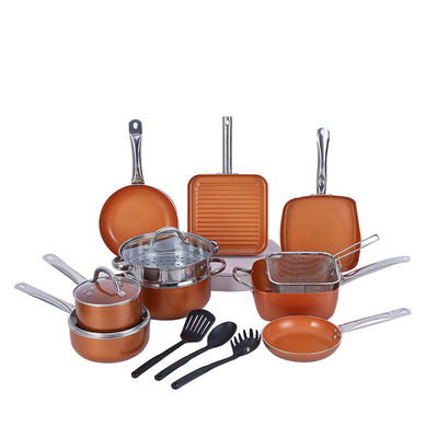 Cuisine en aluminium orange avec poignée en silicone