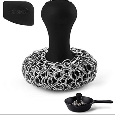 Pâtisserie en fonte, brosse à vaisselle en fer forgé avec poignée en silicone