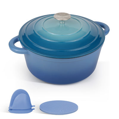 Cuisinier en fer forgé en émail de 6 litres, parfait pour les vacances et les aventures en plein air.