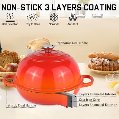 6 QT de four en acier fondu en émail parfait pour cuire la pâte aigre, l'embrasement et la cuisson lente