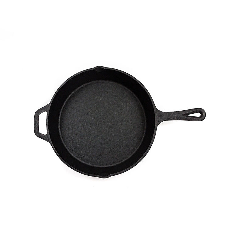 Longue casserole pré chevronnée de poêle de fonte de poignée 6/8/10 pouce 3pcs/Set