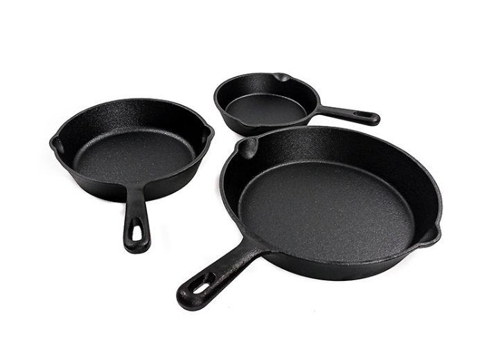 La poêle de fonte de 6/8/10 pouce pré assaisonnée pour la gâchette, sauté, font tout le fourneau cuire au four
