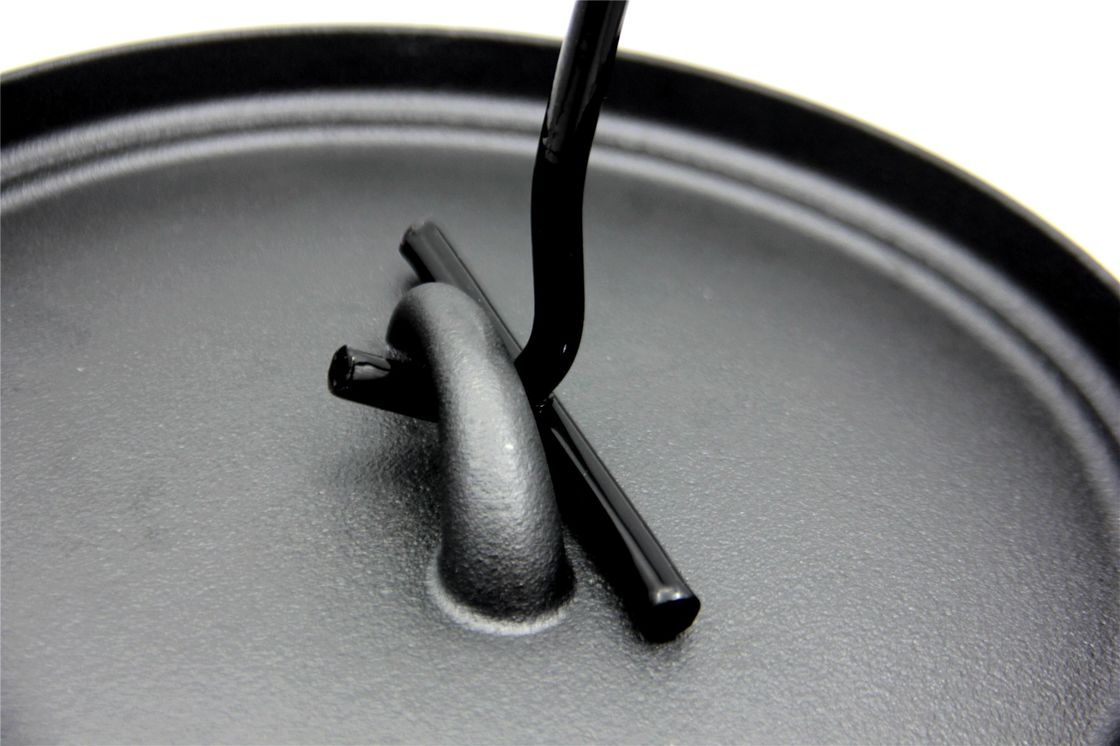 Feu de camp en fonte pré-saisonné de 6 kg Four néerlandais avec couvercle - Pot en fonte ronde de 5,5 litres pour cuisson en extérieur, poêle et four