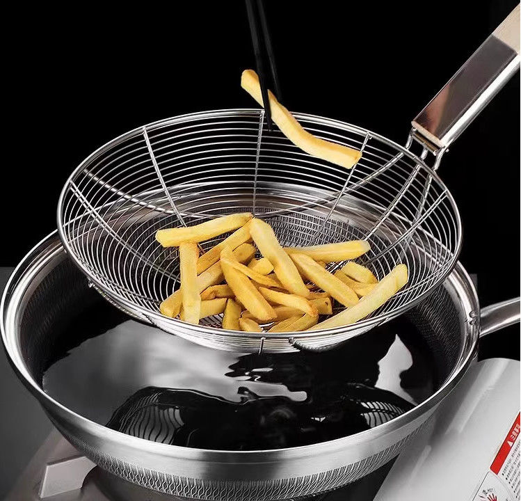 Filtre à cuillère domestique en acier inoxydable 201 avec poignée en bois