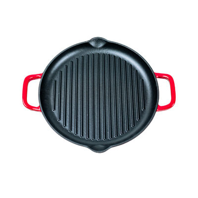 OEM deux manipule la poêle de fonte 30/35 cm pour le dessus de fourneau