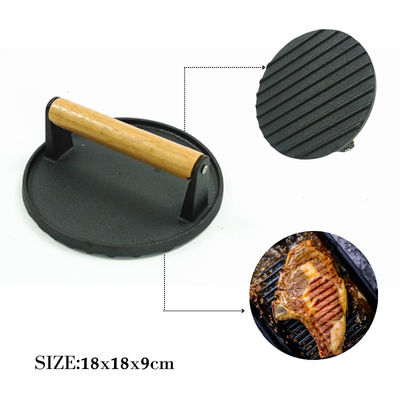 Matt Black Kitchen Cookware Accessories presse d'hamburger de fonte de 7 pouces