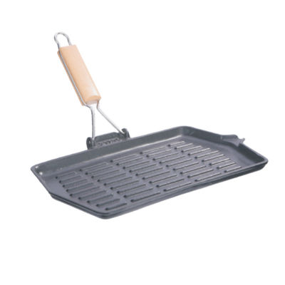 le gril de la fonte 13.8inch grillent non le gril Pan For Camping de bâton