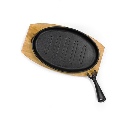 casserole SGS/ISO9001 de gril de rond de fonte de plateau de grésillement de fonte de 22X2.5cm