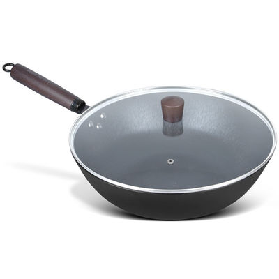 Non poignée en bois de Pan Good Heat Retention With de wok chinois de bâton