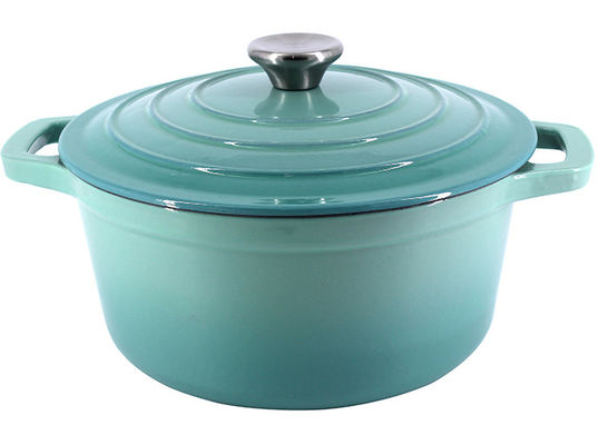 Pot antiadhésif de cocotte en terre d'Oven Two Handles Cast Iron de Néerlandais de la fonte 2.4L