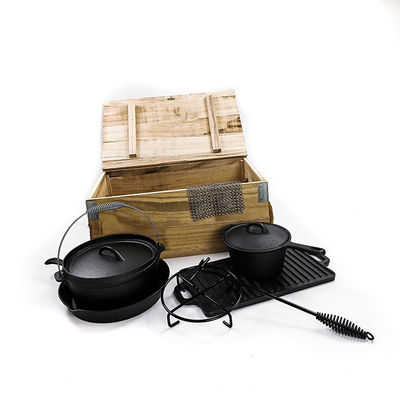 L'OEM a pré assaisonné le Cookware de fonte réglé pour le camping