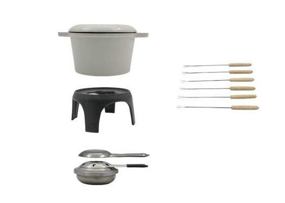 Pots faits sur commande de fondue de fromage de revêtement émaillé bâton de 1,5 quarts non